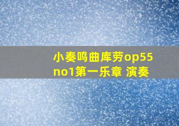 小奏鸣曲库劳op55no1第一乐章 演奏